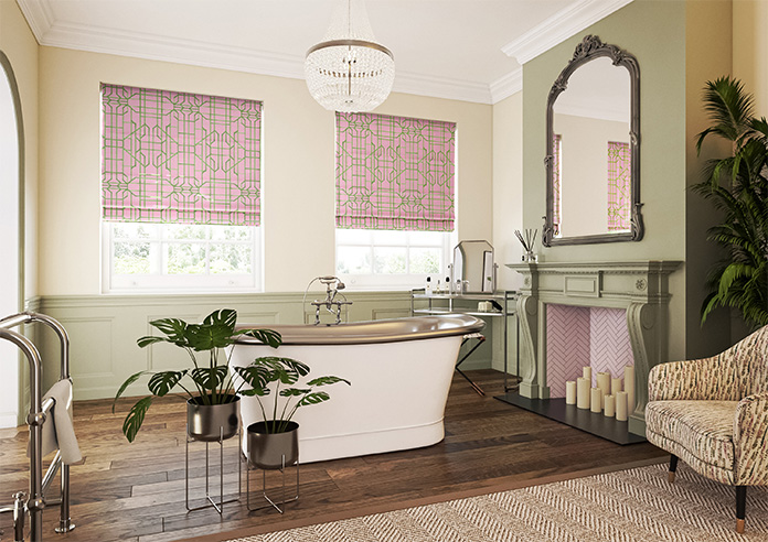 Bamboo Candy, Green Pink - Twist&Fit Roman Blind - Image 6